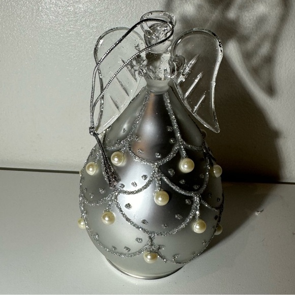 NIB  vintage Glass Angel with pearl ornament - Picture 6 of 6